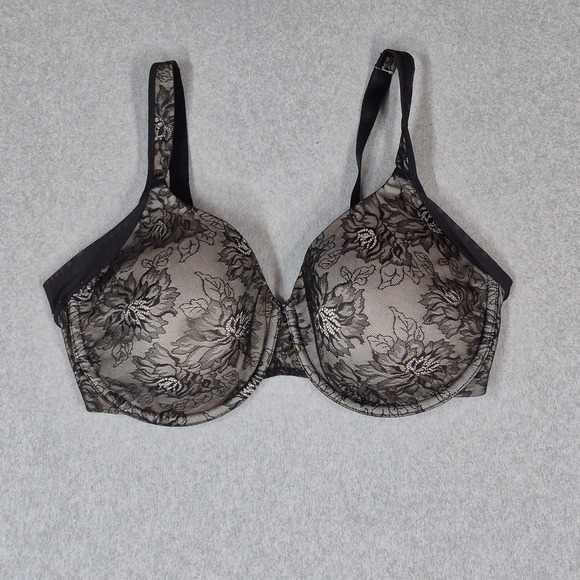 Bali Other - Bali Women Bra 38D Black Floral Underwired Lace Strap